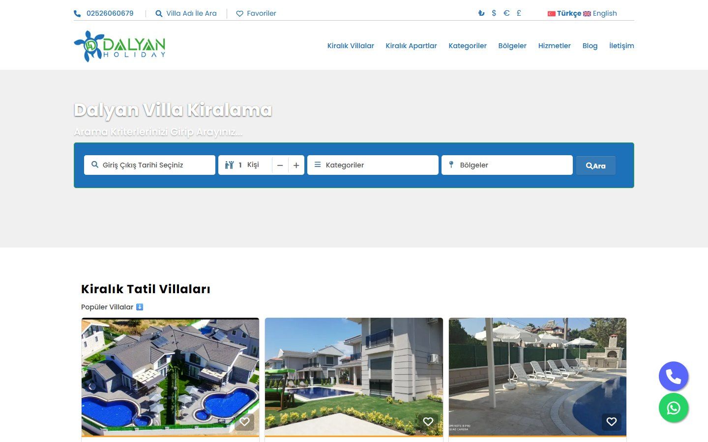 Dalyan Holiday web sitesi