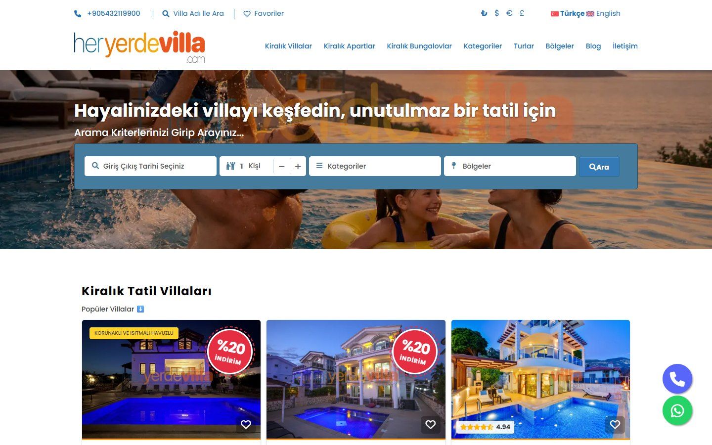 Her Yerde Villa web sitesi