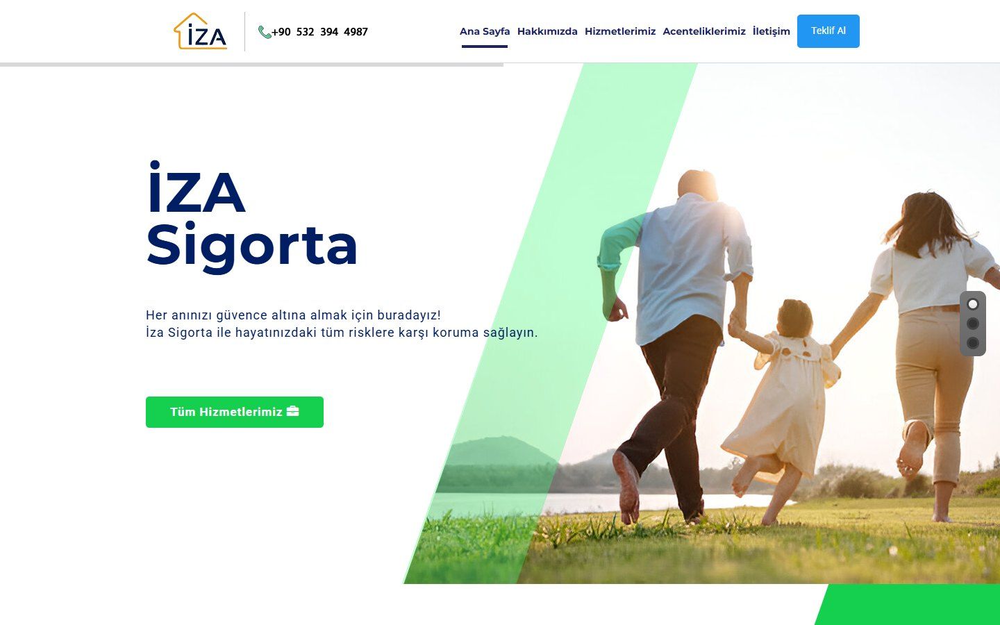 İza Sigorta web sitesi