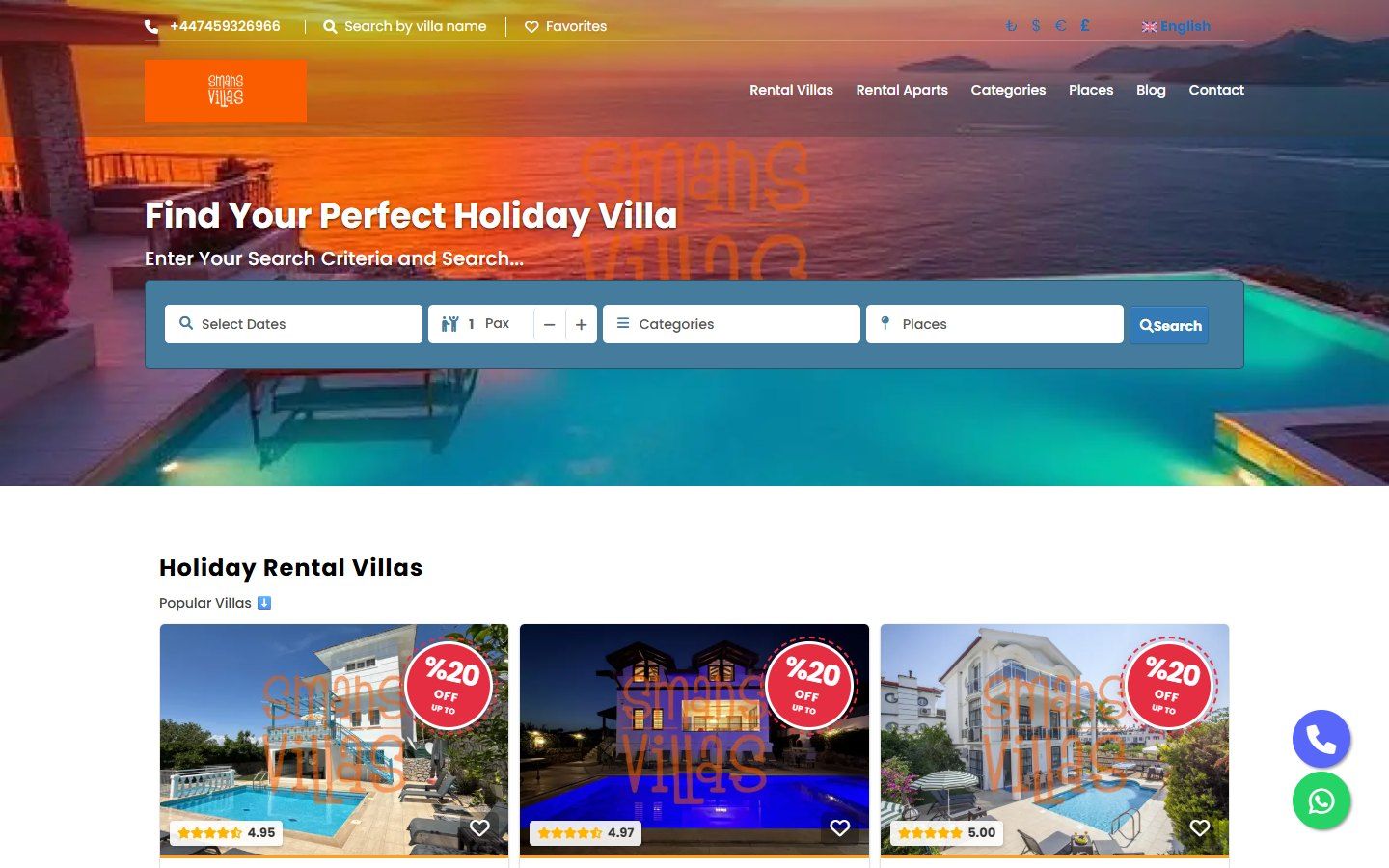 Smans Villas web sitesi