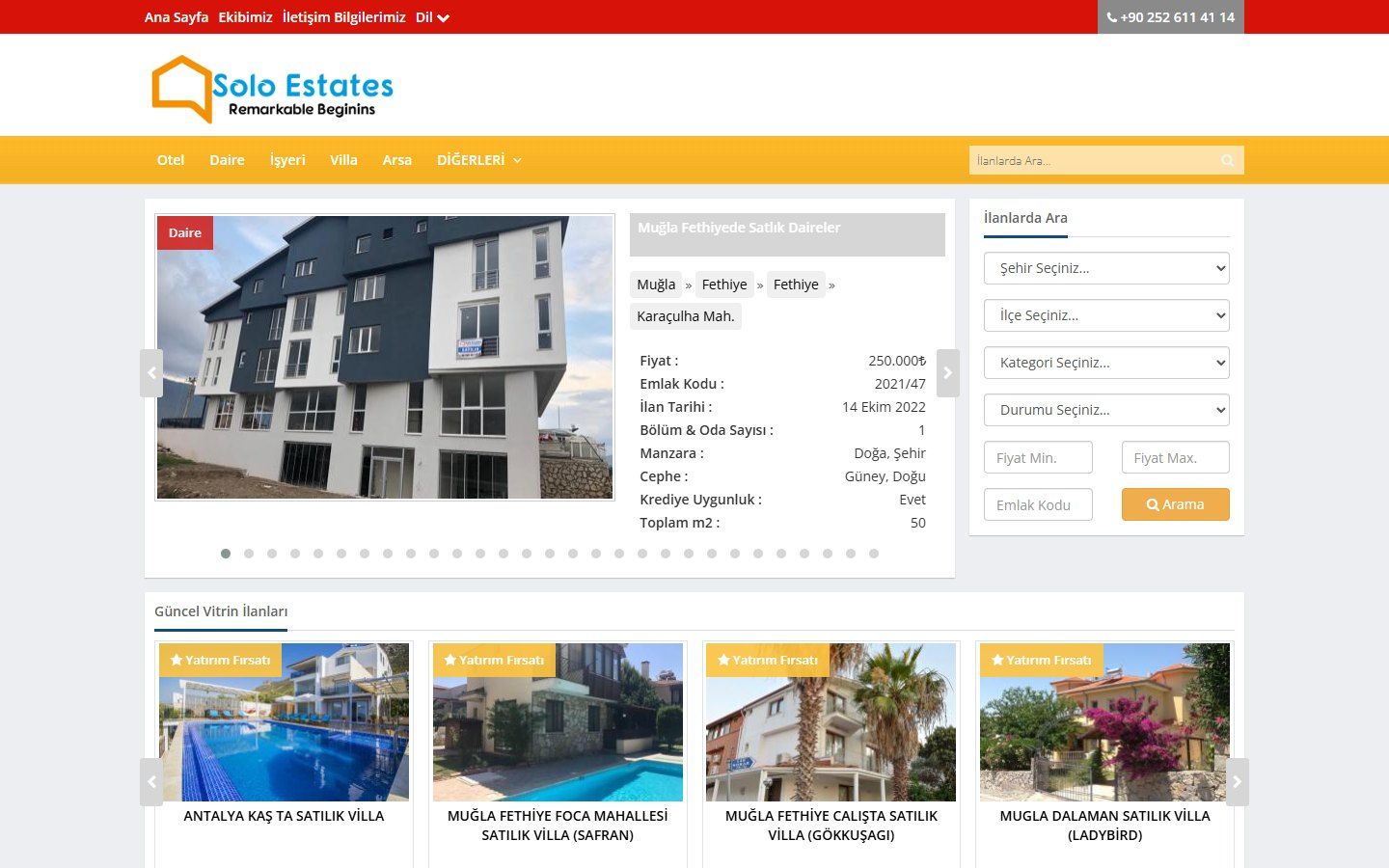 Solo Estates web sitesi